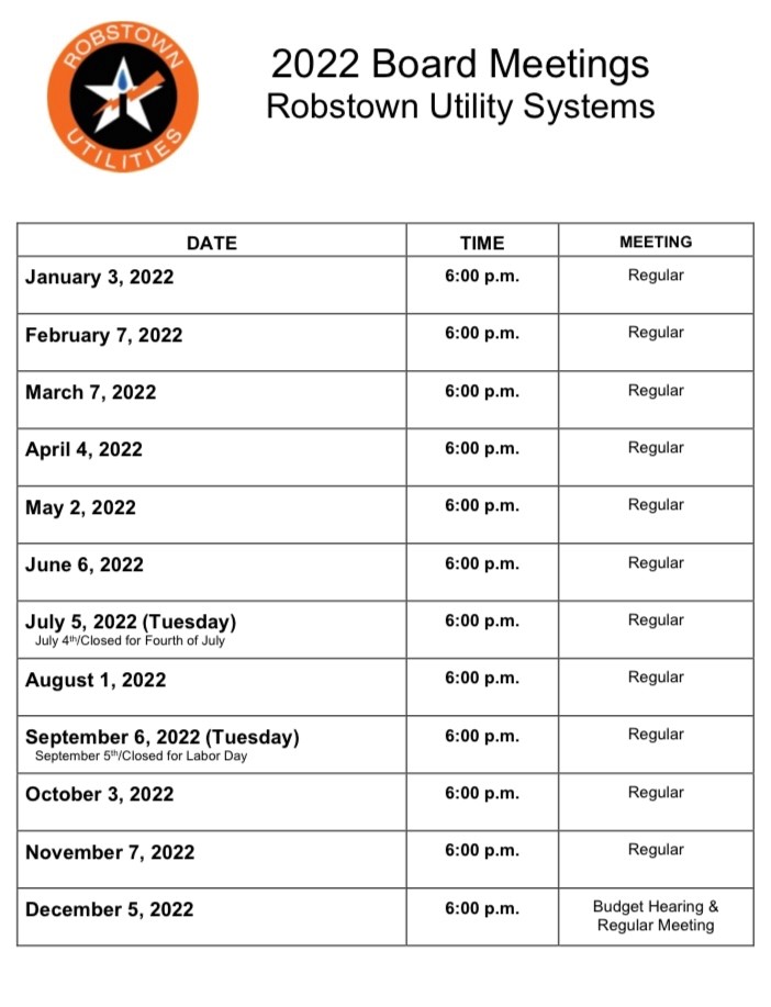 Board Members Robstown Utility Systems