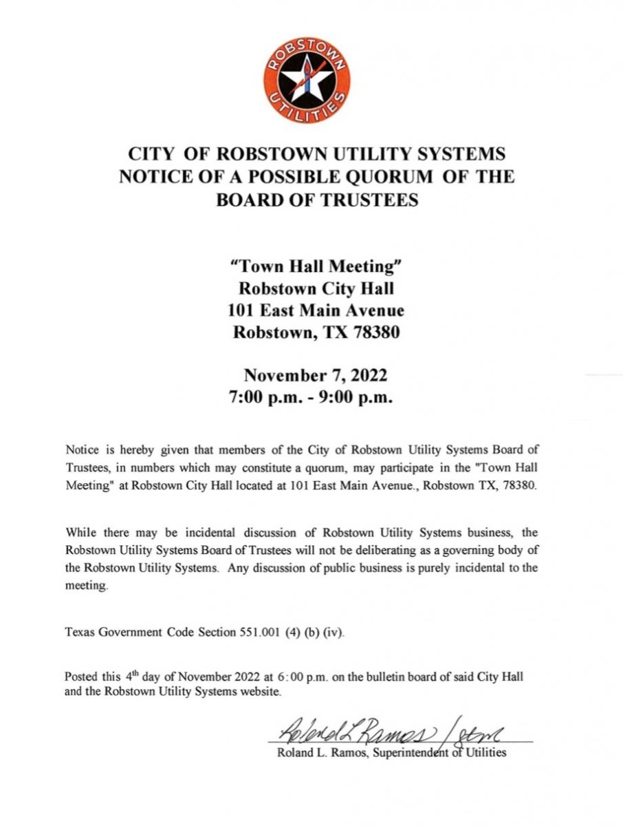 Board Members Robstown Utility Systems