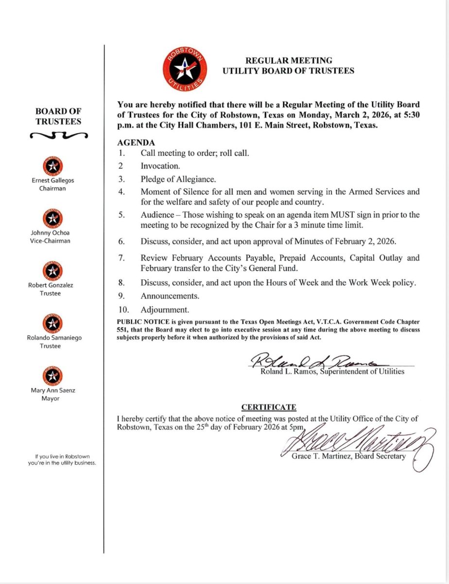 MARCH 2ND BOARD AGENDA